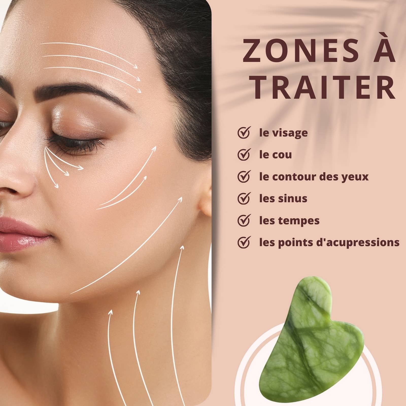 Zen'Arôme - Wholesale Gua Sha-roller - Natuurlijk stenen gezichtsmassagehulpmiddelen | 10 modellen14