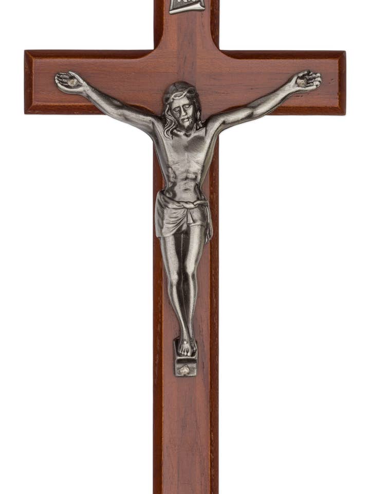 8" Crucifix - Valnødplet for engroshandel hos H.J. SHERMAN COMPANY, INC.