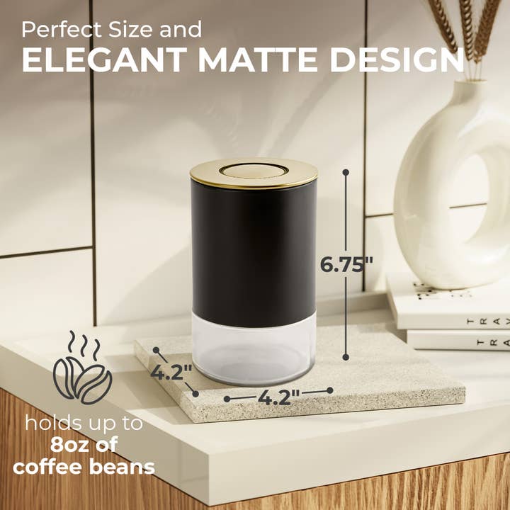 Kaffe - Vente Boîtes - Contenant de rangement pour boîte à café Kaffe Noir/Or Rond