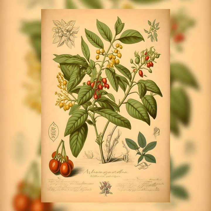 Print Pothecary - Wholesale Art Print - Light Ashwagandha Canvas Print - Herbal Art for Home or Office - Apothecary Decor1