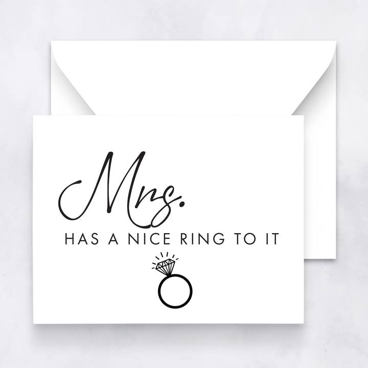 Engagement Card – Mrs. Has a Nice Ring to It for wholesale by Felicia Nicole Design