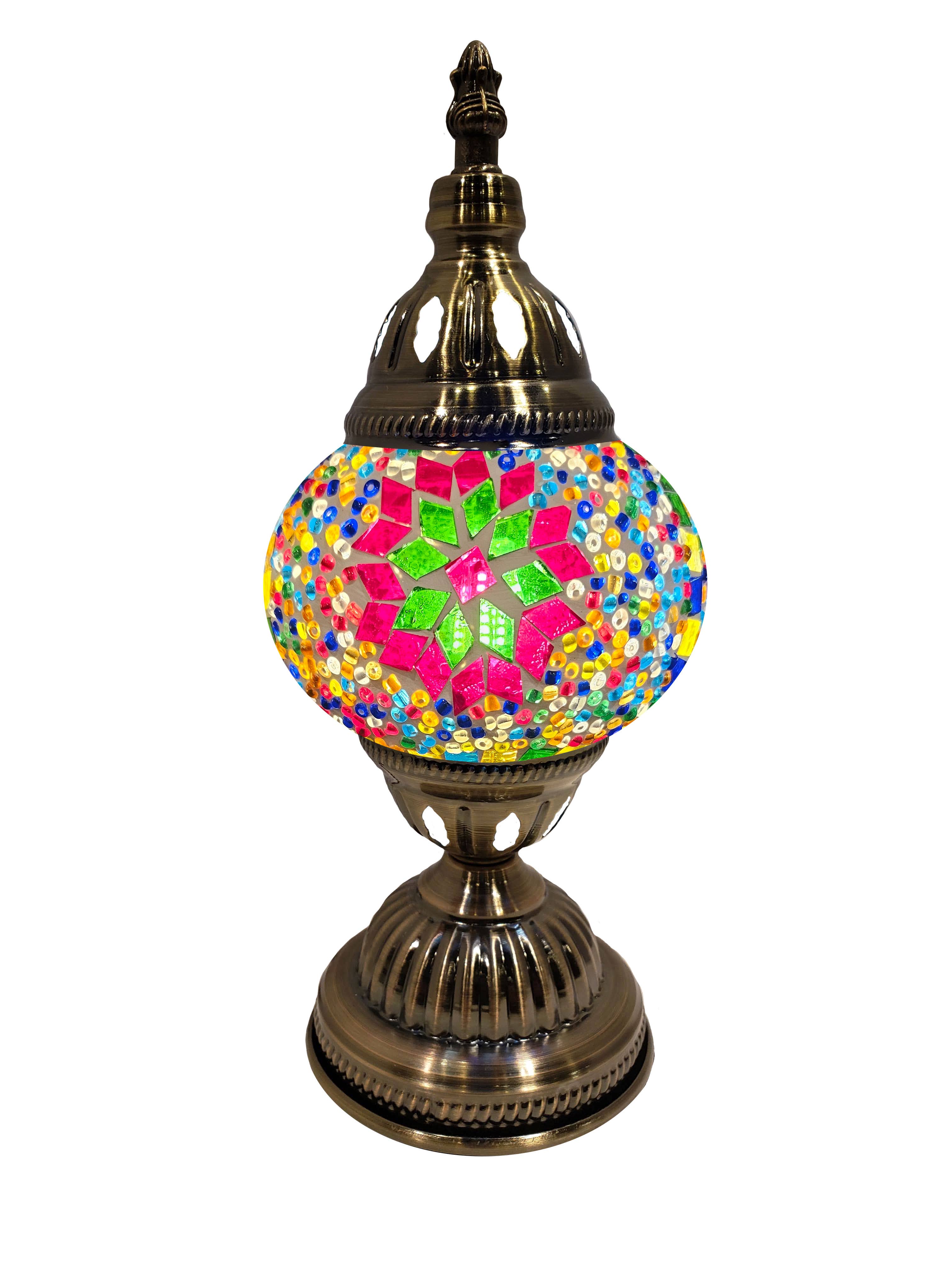 Access by Mediterranean Concepts - Wholesale Accent/Desk Lamp - Mosaic Desk Lamp - Multi Bright Flower Pattern