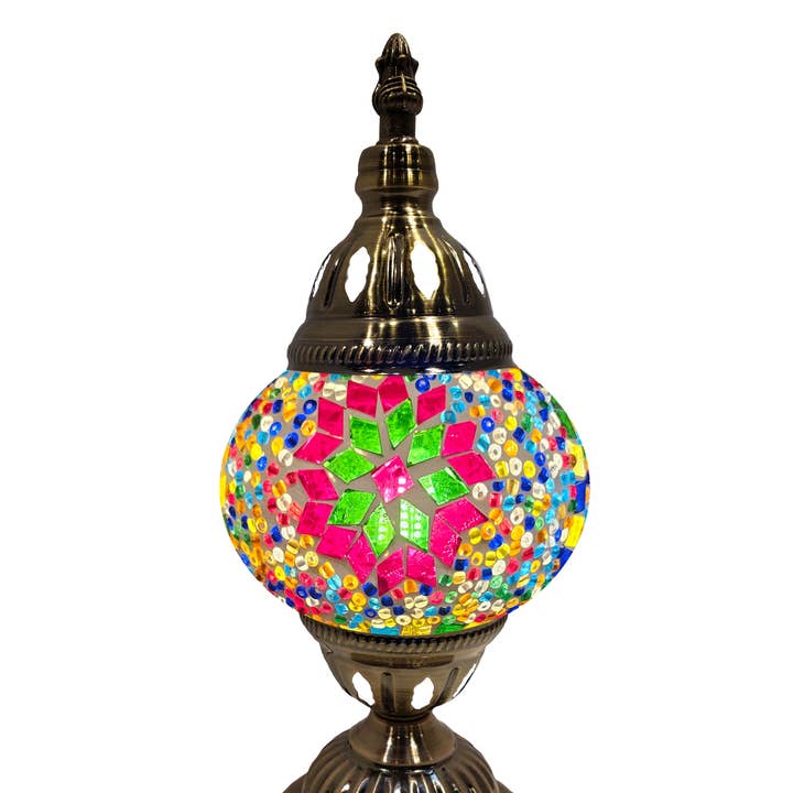 Access by Mediterranean Concepts - Wholesale Accent/Desk Lamp - Mosaic Desk Lamp - Multi Bright Flower Pattern0