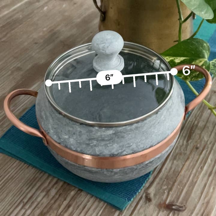 Seasonal Home Needs Soapstone Cookwares - Venta al por mayor Ollas - Olla Redonda de Esteatita 2.5 Litros5