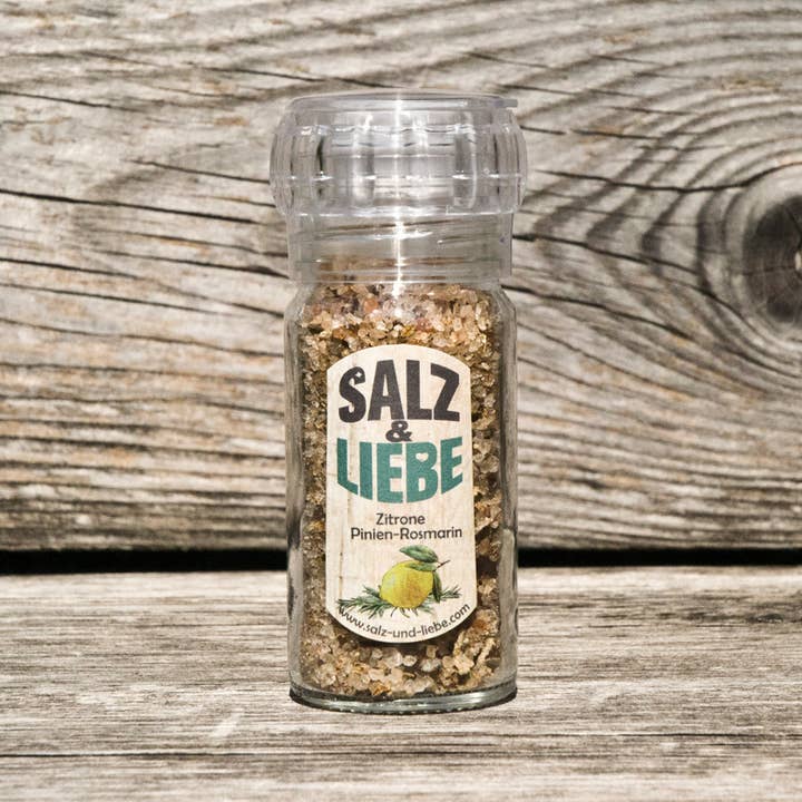BIO lemon pine rosemary salt 80g for wholesale by Salz & Liebe