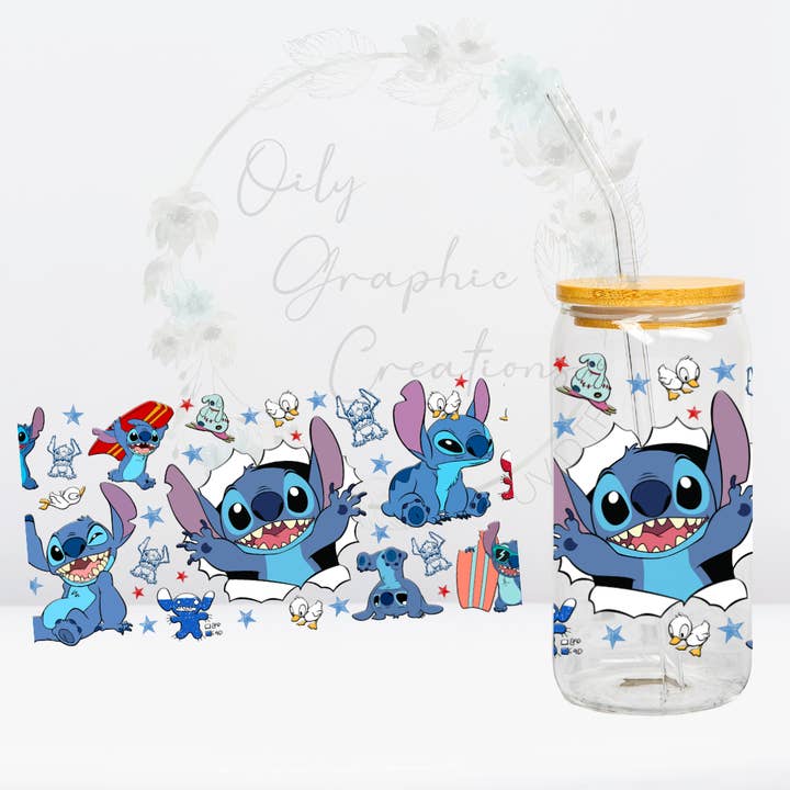 Stitch-16oz UV DTF Wrap for wholesale by Oily Graphic Creations