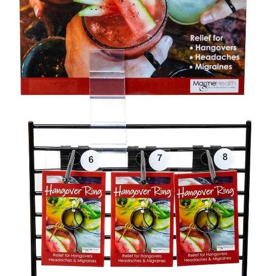 Petit porte-pinces noir avec 36 anneaux de gueule de bois pour la vente par Magnehealth