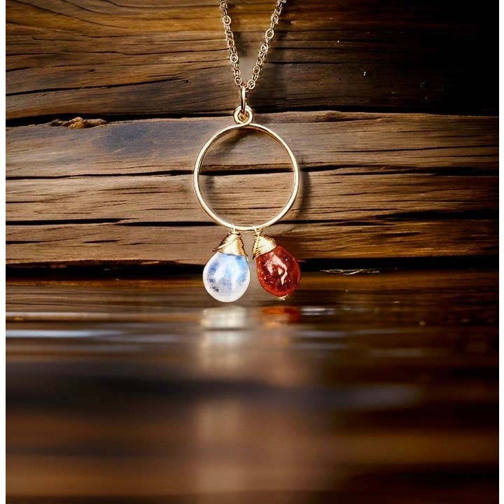 Circle Of Life Eclipse Necklace // Sun And Moon // Amazing Unique Gemstones // Yin & Yang // Balance // Lovingly Handmade In Hawaii // for wholesale by Treehouse Jewelry Hawaii