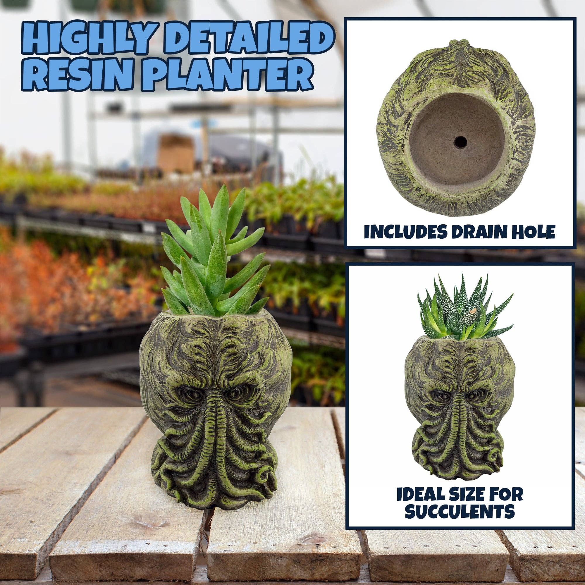 Kurated Korner – wholesale Plant pot – Toy Vault Cthulhu Resin Planter Pot8