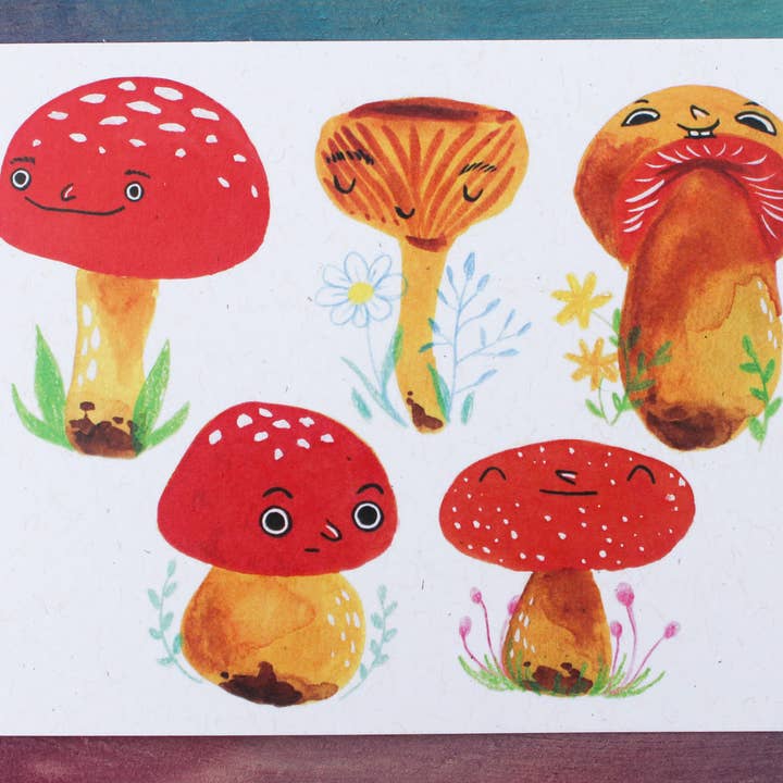 Masha Fikhman Art - Wholesale Postcard - 5 Mushroom Postcard1
