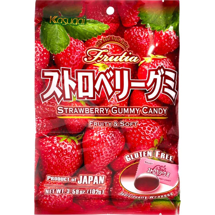 Kasugai Strawberry Gummy Candy for wholesale by Cow Crack Wholesale