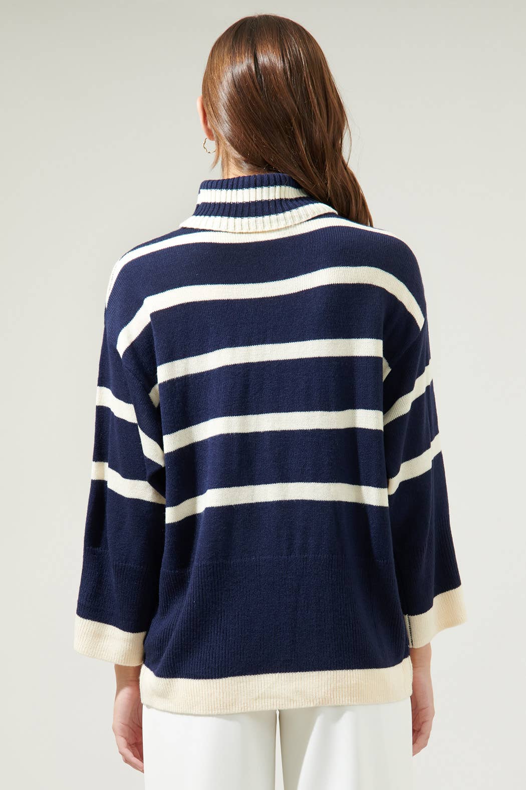 Sugarlips - Wholesale Knit Sweater - Women's - Hailey Hunter Striped Turtleneck Sweater5