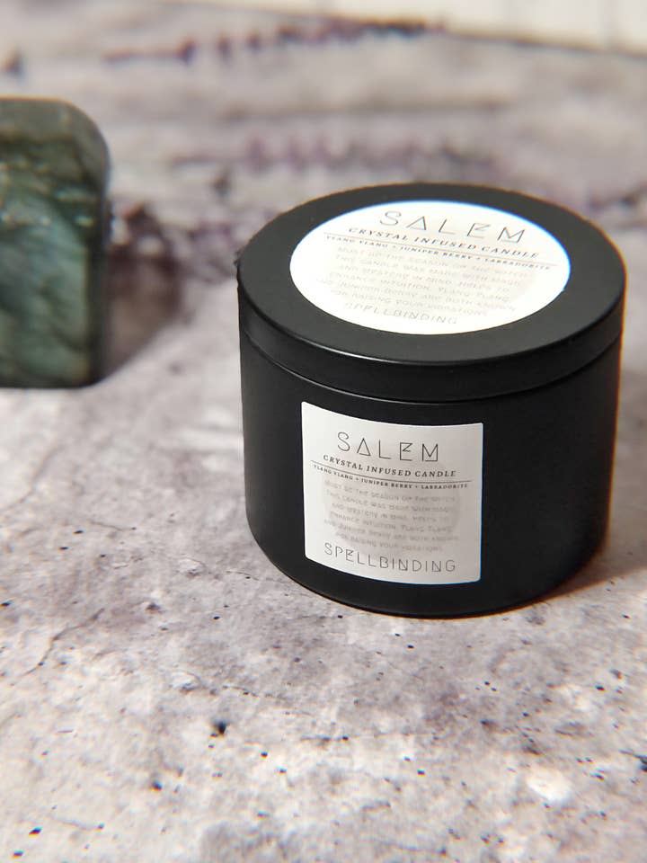 Salem Crystal Infused Candle for wholesale by Spellbinding