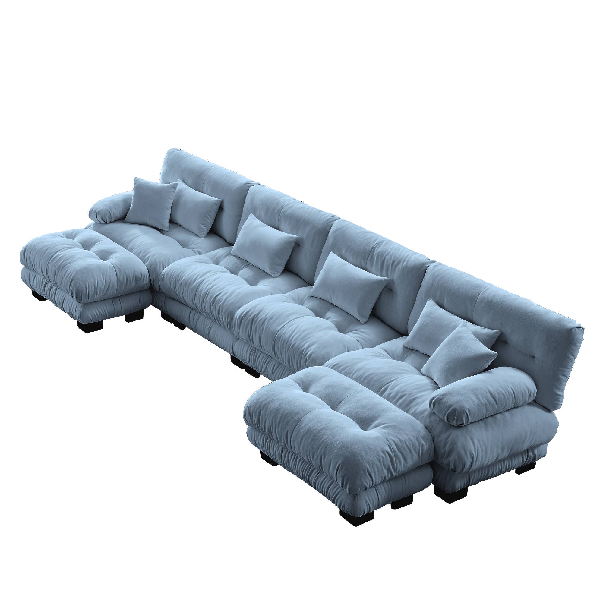 39F Inc. - Wholesale Sofa - Modular U-Shaped 4-Seat Green Chenille Sectional Sofa41