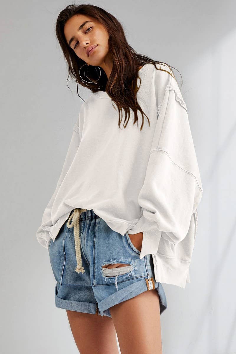 Lily Clothing - Vente Sweat à capuche – femme - SWEAT À CAPUCHE DE SPORT À MANCHES LONGUES ET COL ROND POUR LE SPORT_CWOHOL05122