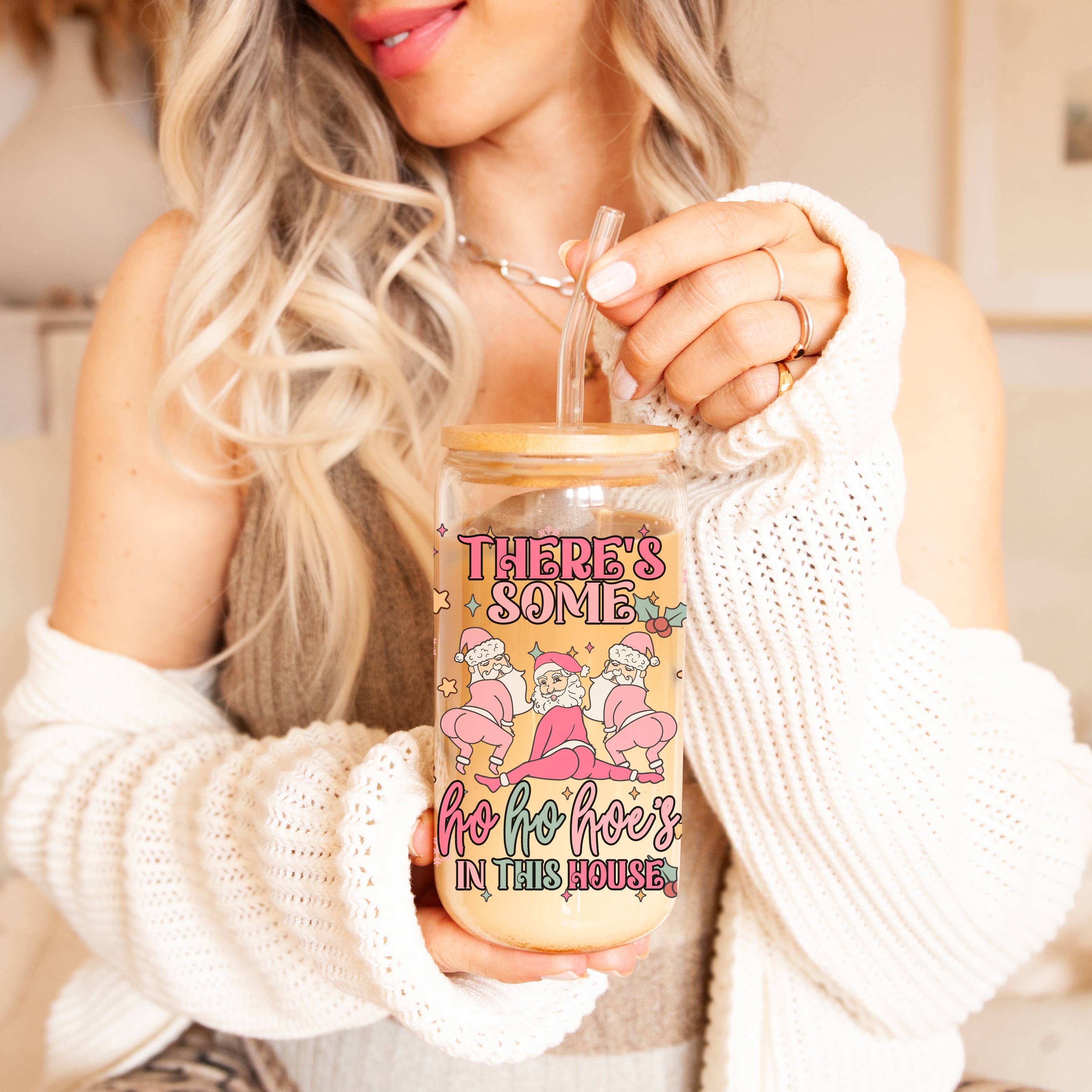 Gia Roma - Wholesale Drinking Glass/Cup - Vintage Christmas Glass Cups with Straw, Kitchen Decoration52