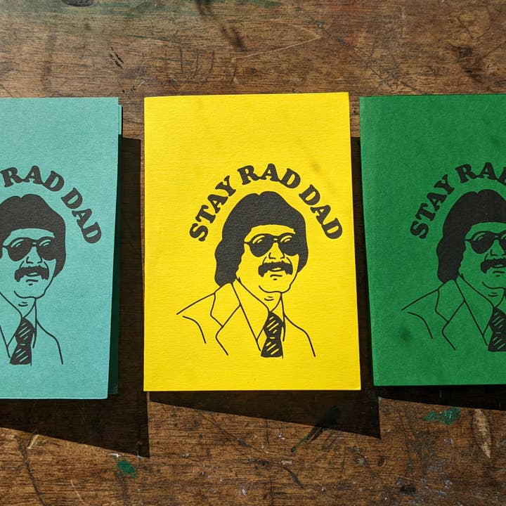 Stay Rad Dad Fathers Day Card for wholesale by Dungarees + Squeegees