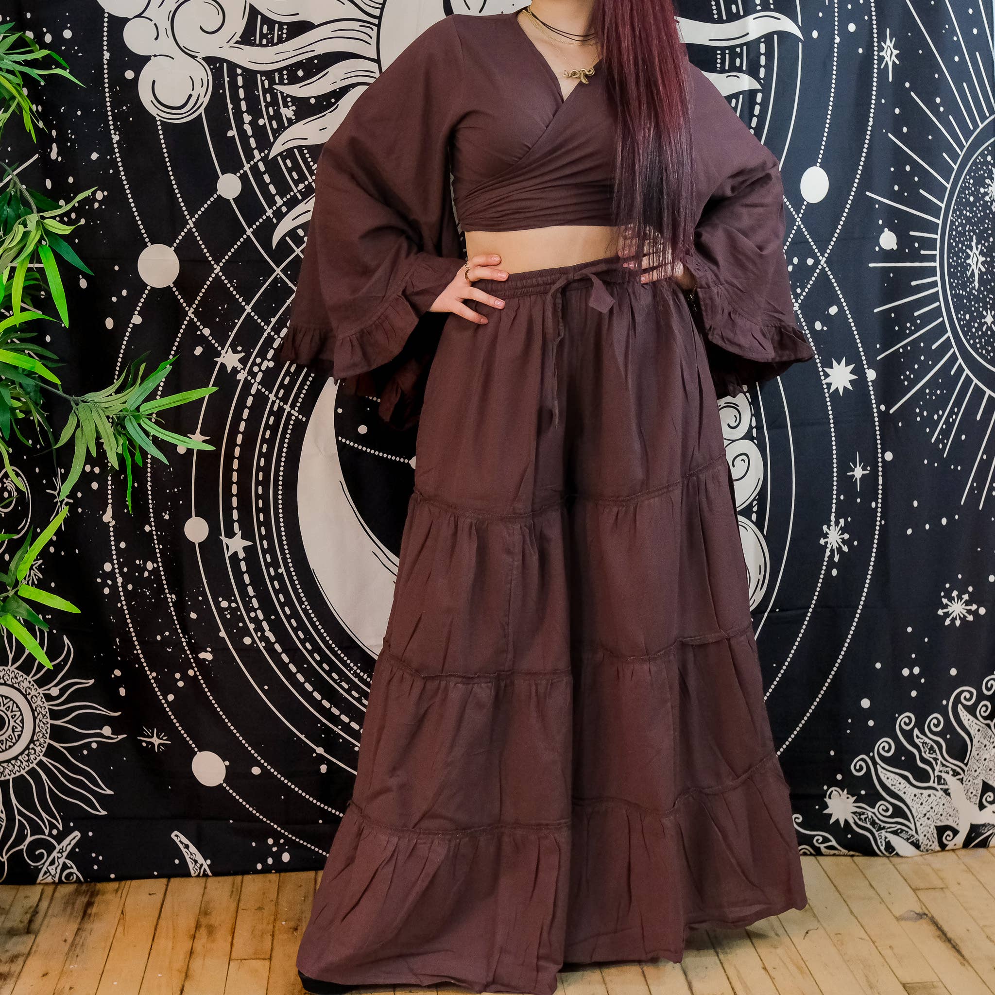 Karma Nepal Crafts - Wholesale Top & Pant Set (NOT Loungewear) - Women's - Cotton Flowy Tiered Pant with Ruffle Sleeve Set16