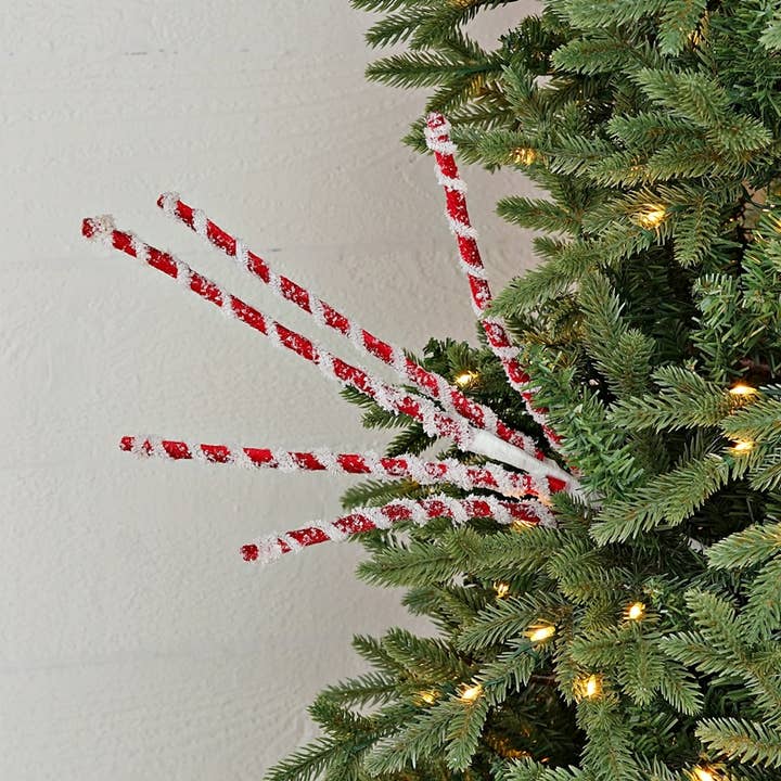 Impressive Enterprises, Inc. - Wholesale Christmas Decoration - ISB79706- 24in Velvet PepperMint Stem Bush-Red white