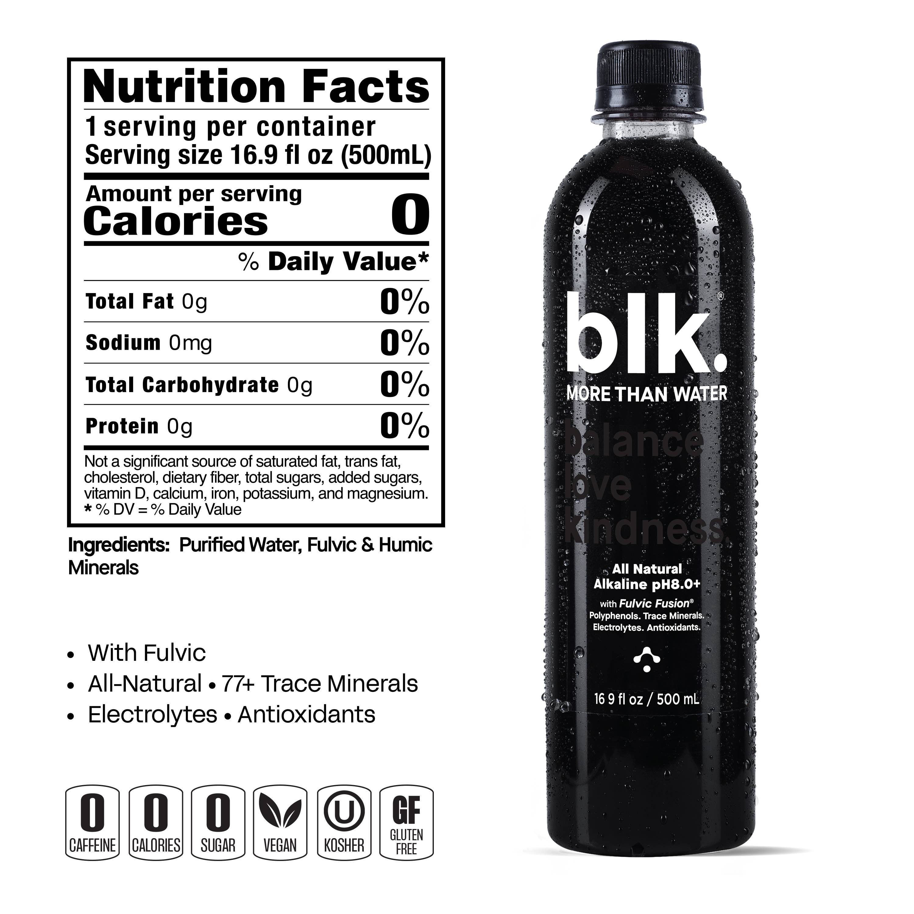 Wholesale blk. Water Original, 500mL 12 Pack, Bottles for your