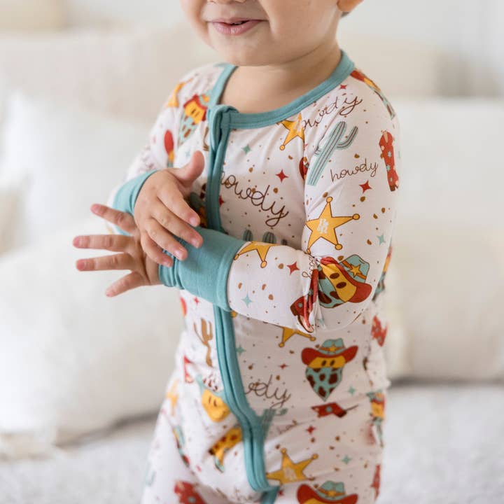 Poppy and rows - Wholesale Sleepsuit - Baby - Rustic Rodeo Zippy1