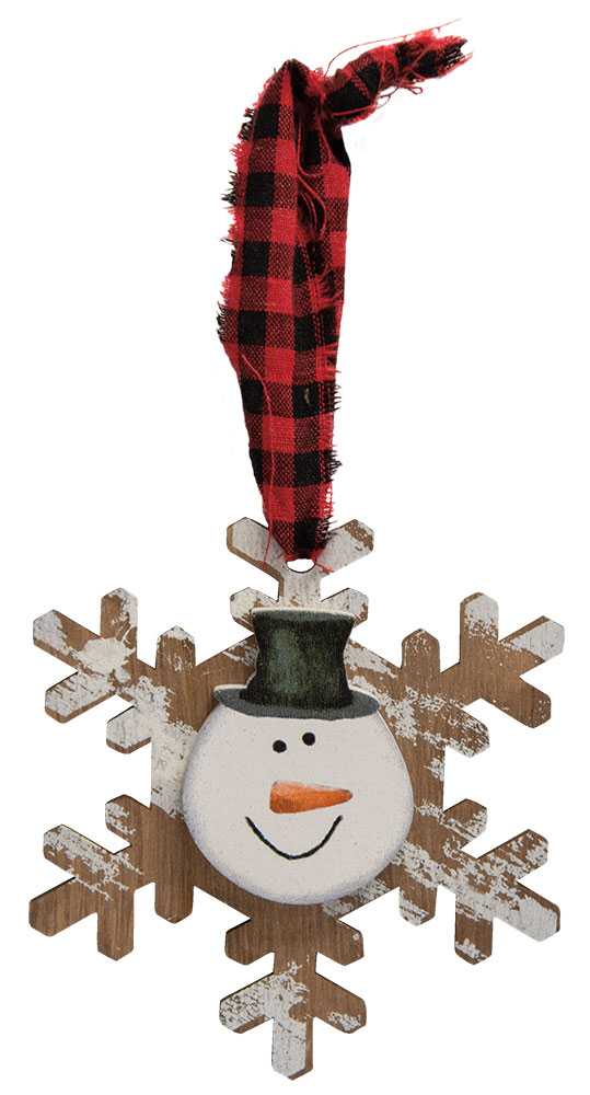 The Hearthside Collection - Wholesale Ornament Set - Happy Snowman Snowflake Christmas Ornament, 3 Assorted3