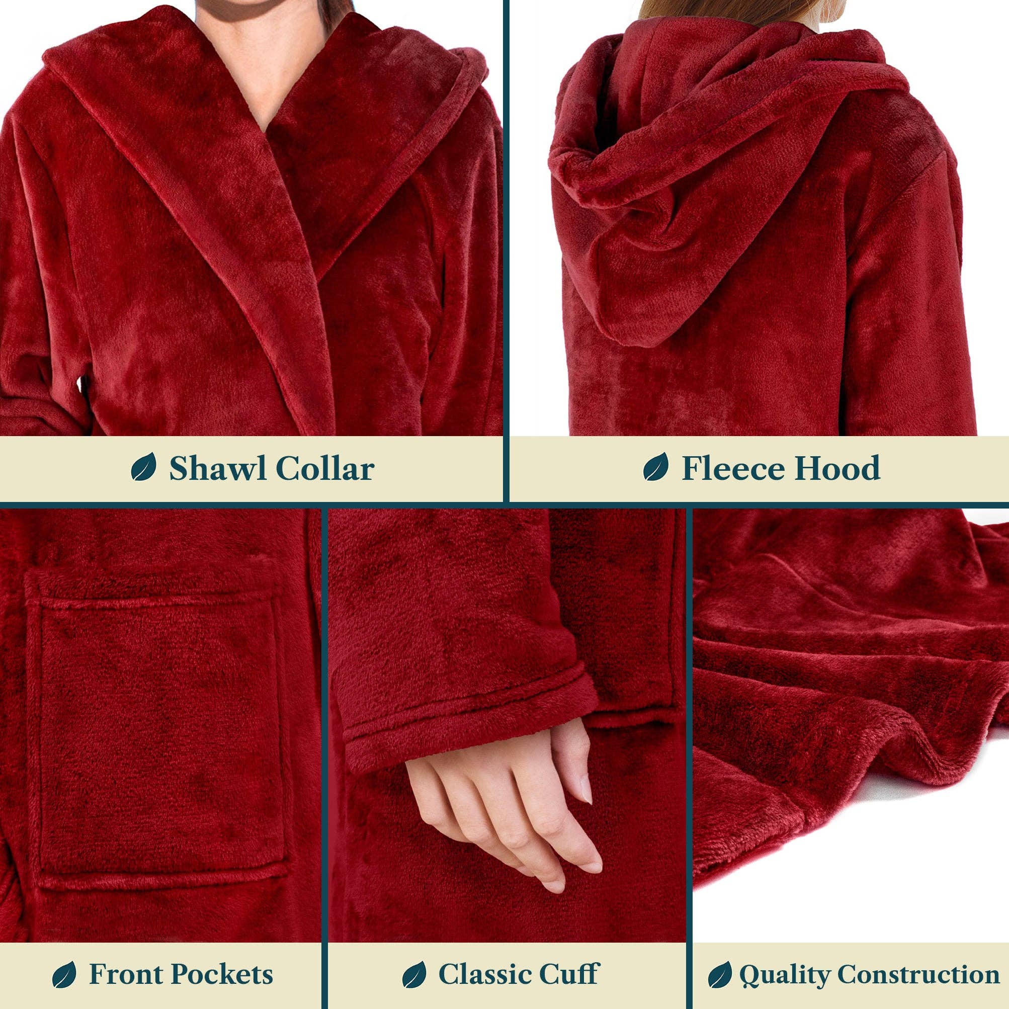 Pavilia - Wholesale Robe - Women's - Women's Classic Fleece Robe with Hood35