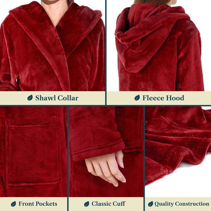 Pavilia - Wholesale Robe - Women's - Women's Classic Fleece Robe with Hood35