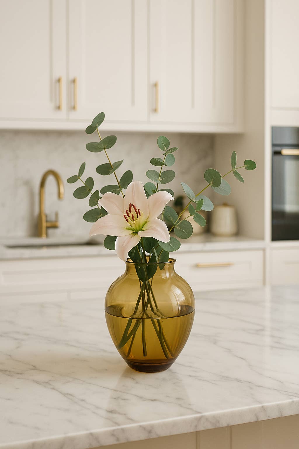 Signature Home Collection GmbH - Wholesale Vase - Vase glass bulbous amber glass vase handmade taupe brown