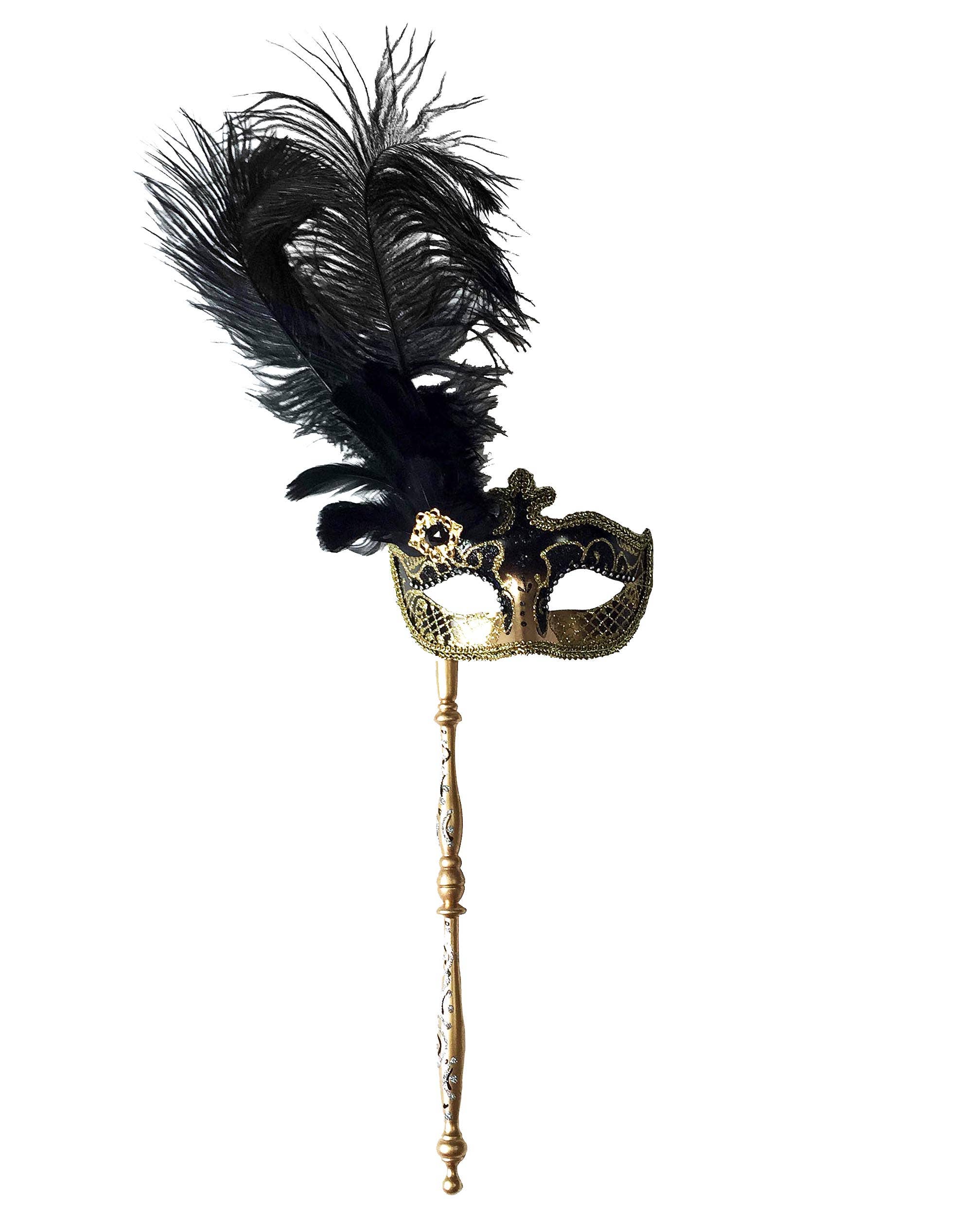 Mardi Gras Creations - Wholesale Costume - Women's - Anarkali Mask With Eye Detail With Detachable Stick6