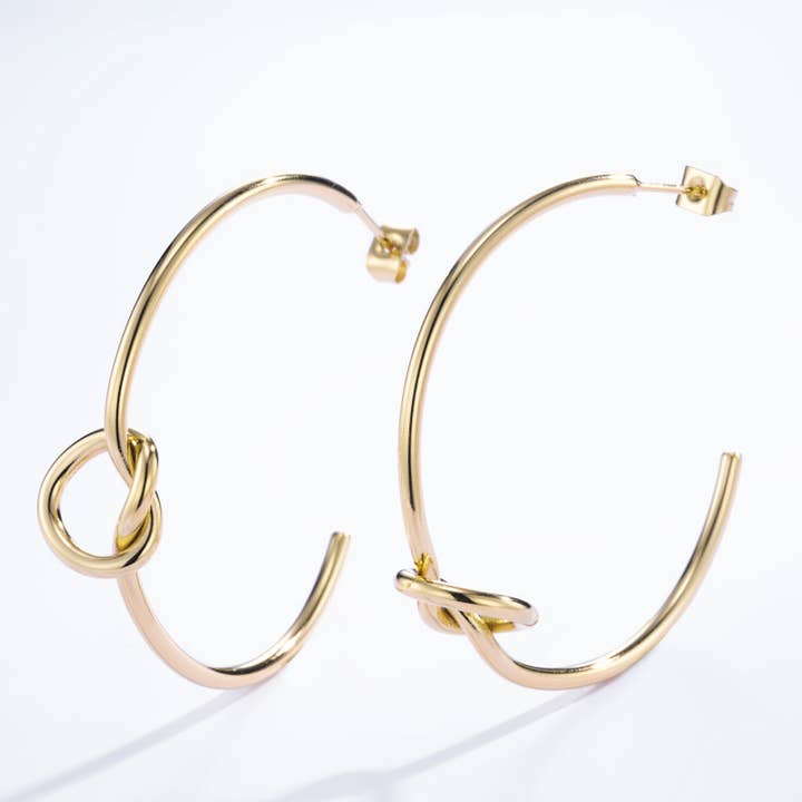 Gold Bow half hoop earrings 124AQ205 for wholesale on Faire1