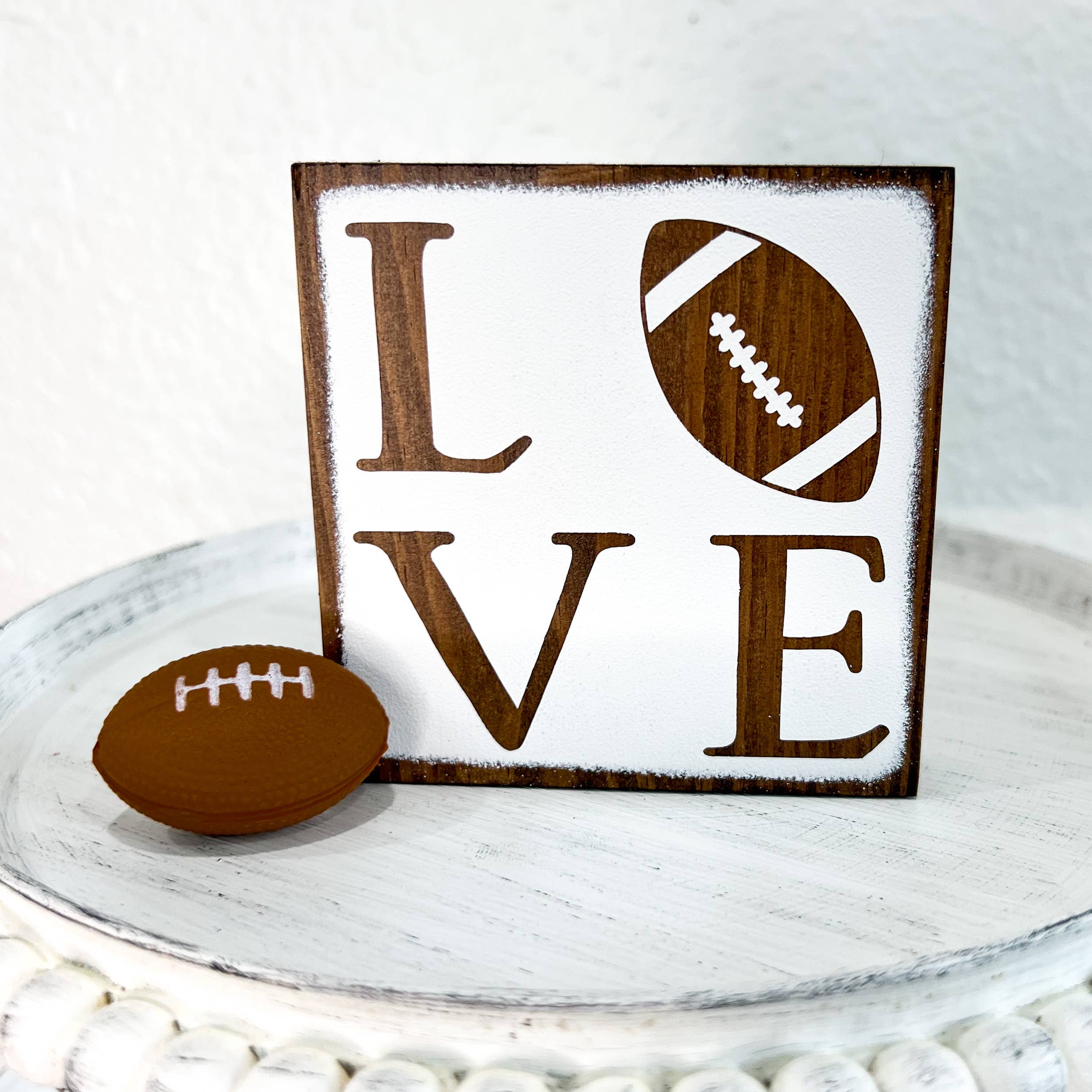 Ruaille Buaille Co - Wholesale Sign - Mini football sign | Farmhouse tiered tray | Fall home decor3