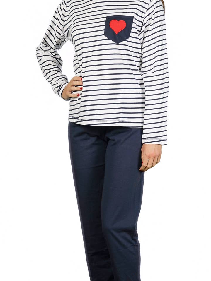 ITM Pyjama voor dames, geborduurd hart voor wholesale door ITM