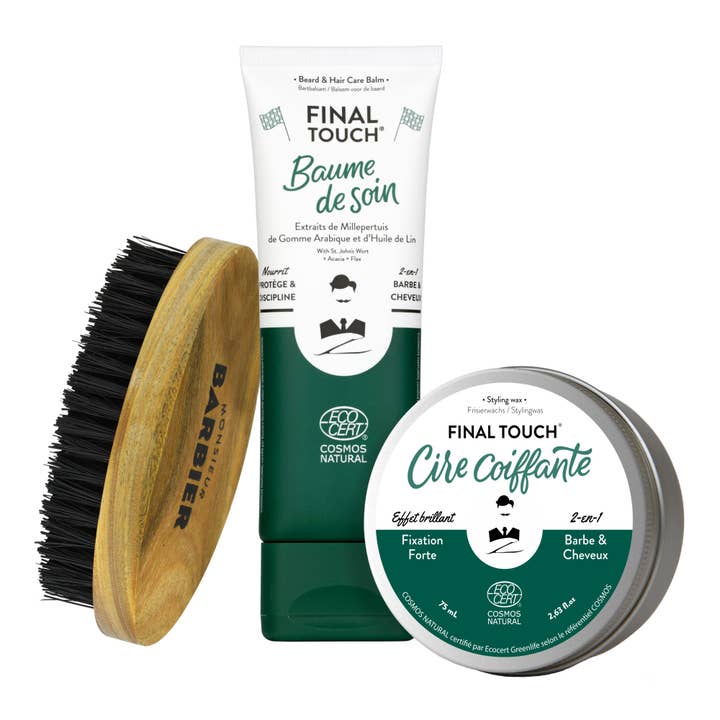 Monsieur BARBIER - Vente Assortiment/coffret de soins capillaires - Homme - THE PERFECT STYLE BOX - Kit de coiffure pour barbe et cheveux