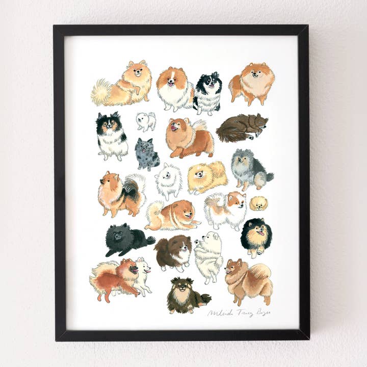 Pomeranian Print for wholesale by Party Mouse Studio