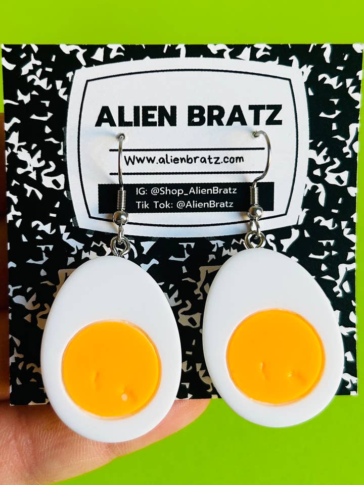 Deviled Egg Earrings Food Earrings Funky Earrings for wholesale by Alien Bratz