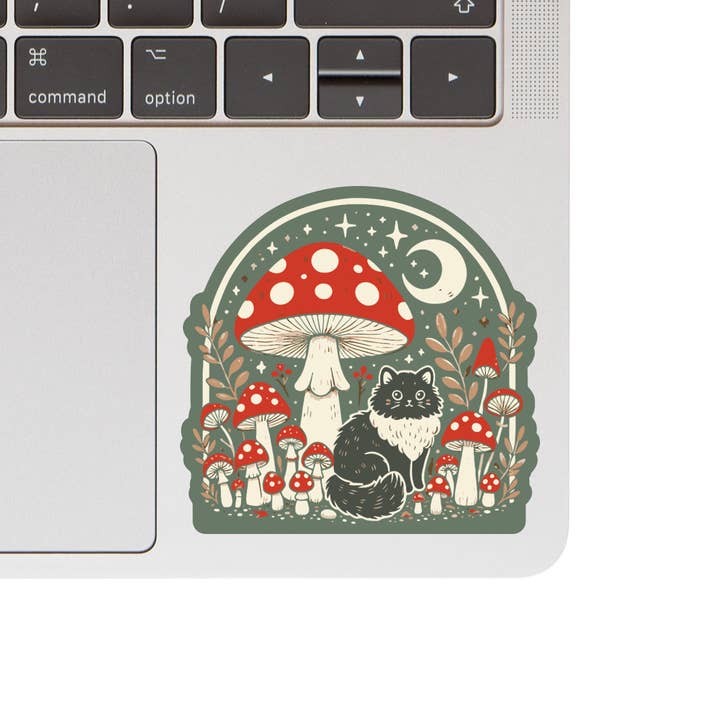 Juju and Moxie - Wholesale Sticker - Moon Mushroom Kitty Cat High Quality Vinyl Sticker1