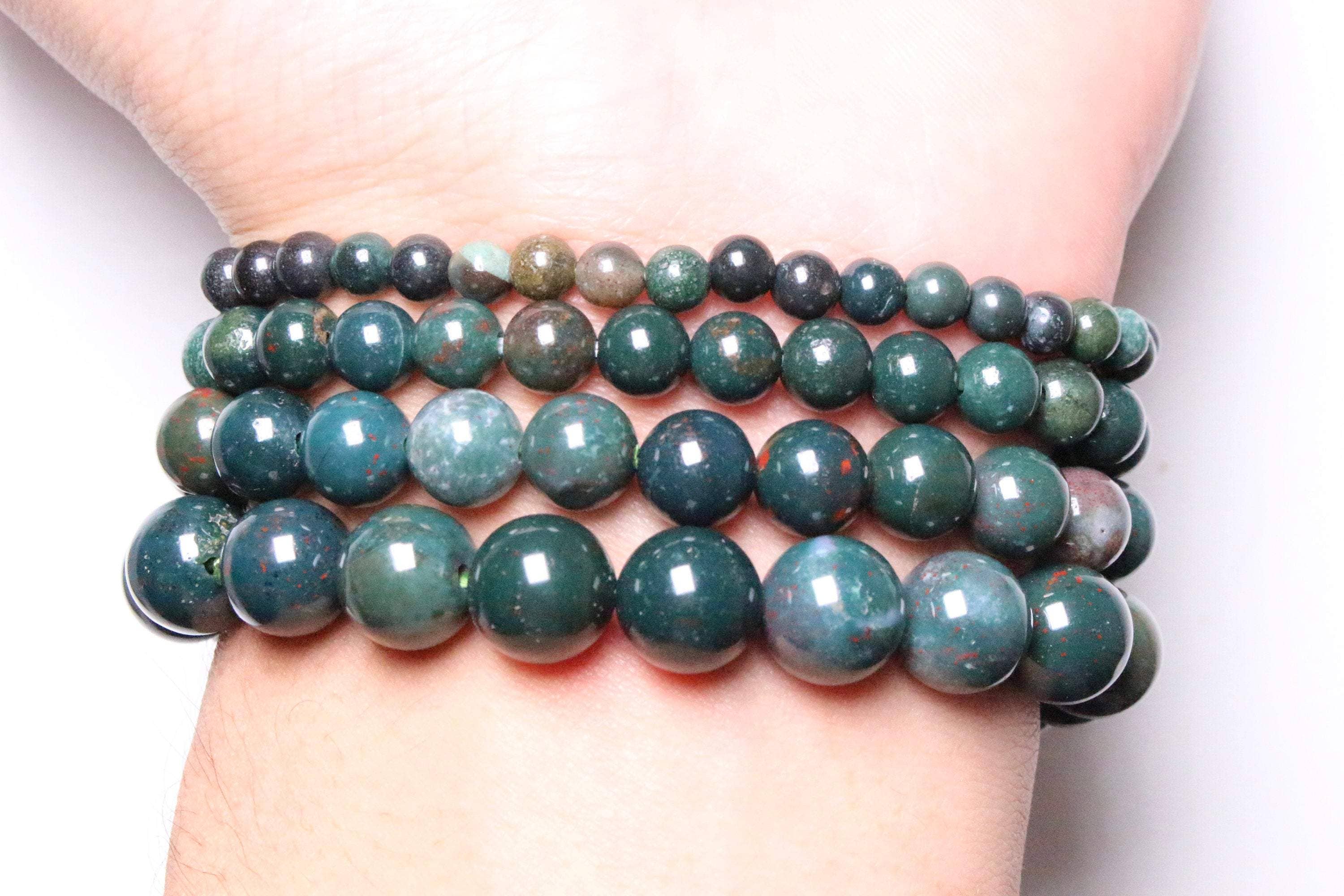 Foliesbijoux - Wholesale Beaded Bracelet - Bloodstone bracelet A1