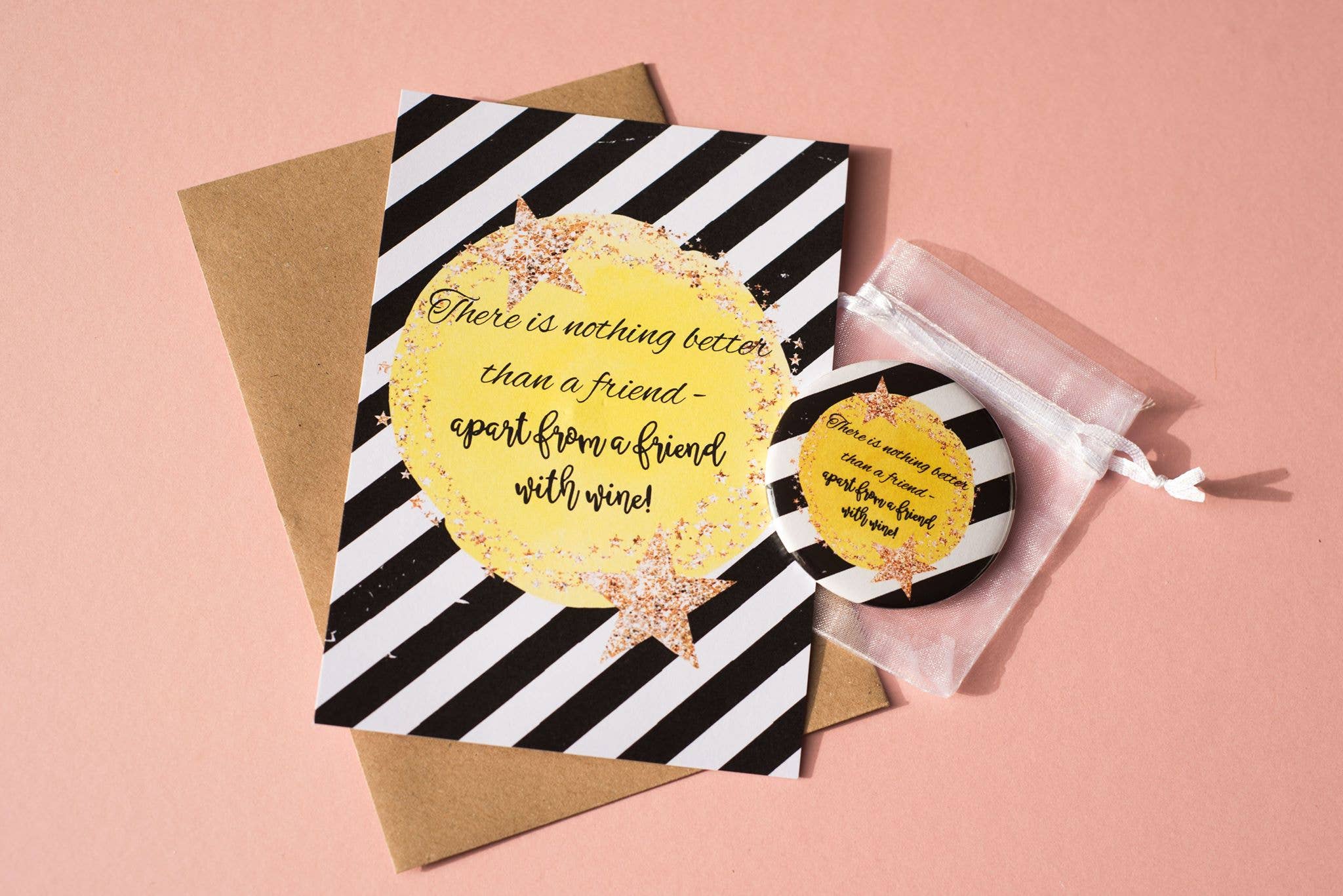 Dios Designs – wholesale Postcard – A6 Postcard Print - Yellow Star Alcohol19