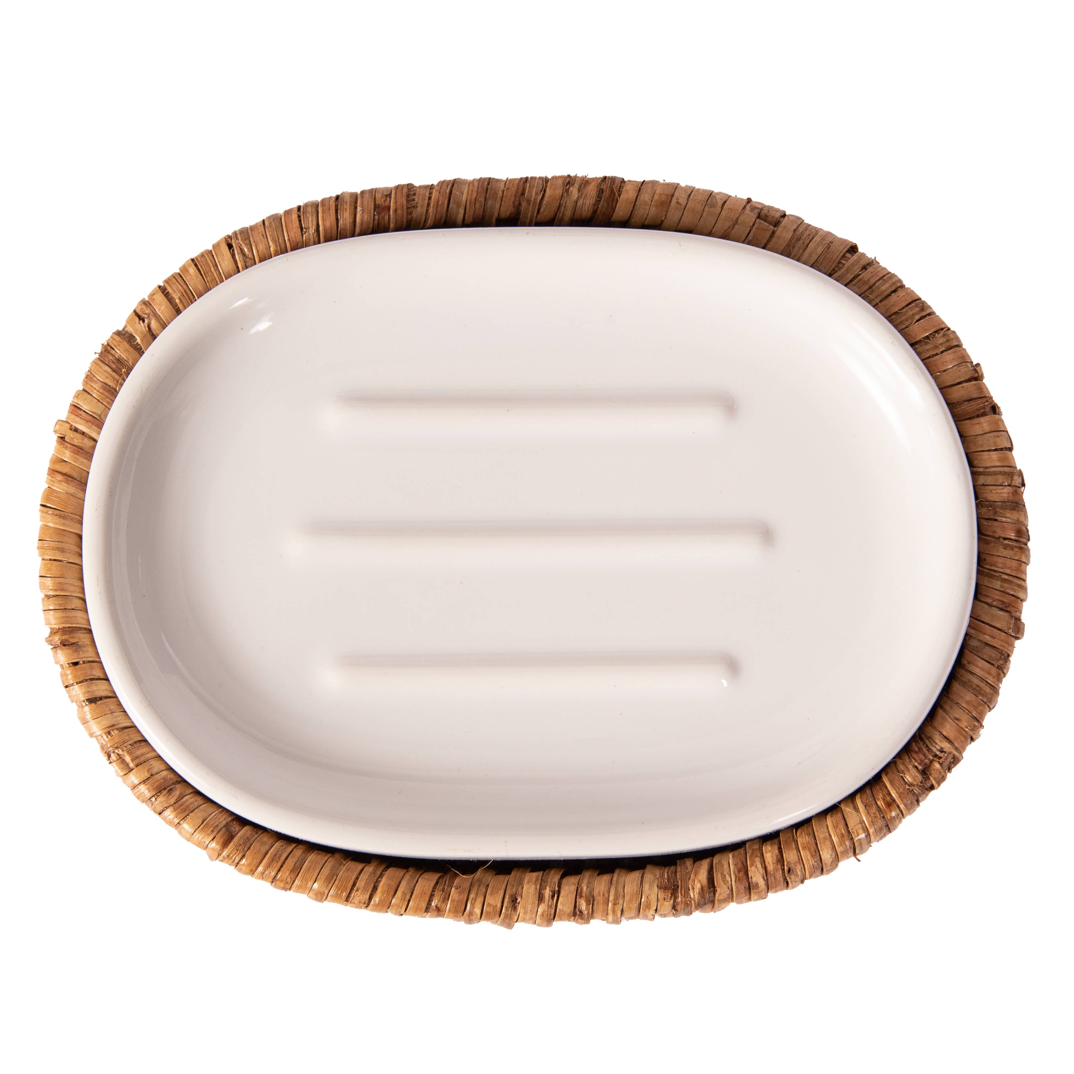 Artifacts Trading Company – Engroshandel Sæbeskål til bad – Rattan oval sæbeskål med keramisk indsats9