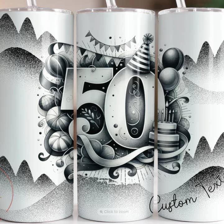 50 Birthday| Becher für den Großhandel von Designs by Robyn