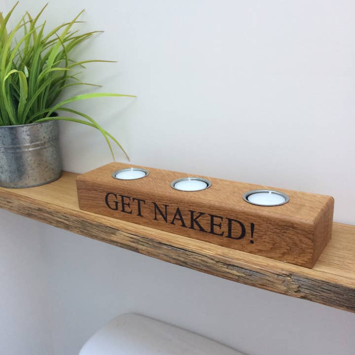 Oak Triple Tea Light Holder for wholesale by Holder and Hook