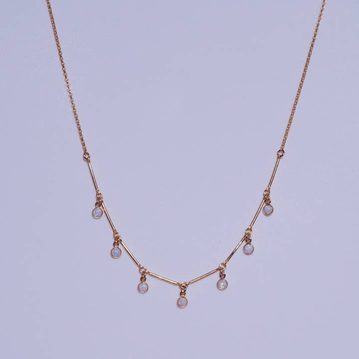 Collar con colgante opalescente de 7 estaciones para venta al por mayor de Imi jewelry