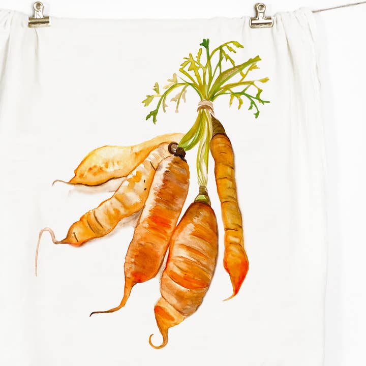 Carrots Tea Towel for wholesale by Honey Brush Design®