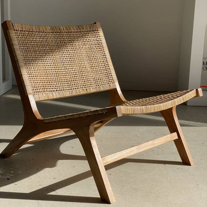 Office Objets - Wholesale Chair - Reclined chair in natural wood and woven rattan27