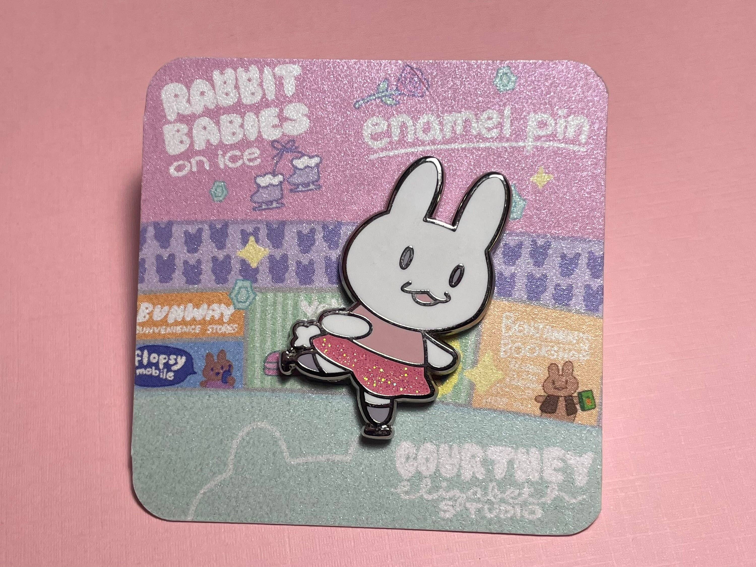Courtney Elizabeth Studio - Wholesale Lapel Pin/Button - Gizmo The Figure Skating Bunny Hard Enamel Pin2