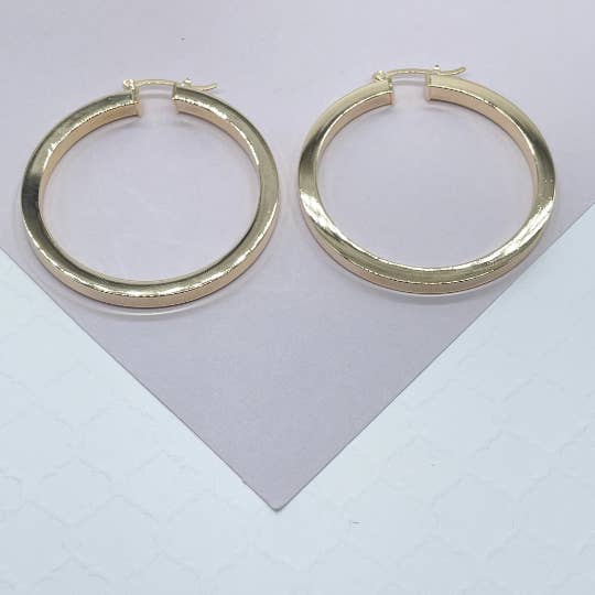 18k Gold Filled Hoop Earrings, Plain Lever-back Findings Jewelry Making