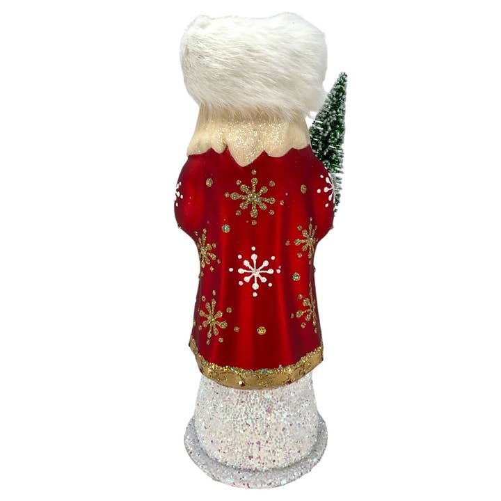 Pinnacle Peak Trading - Vente Décoration de Noël - Chapeau de père Noël russe rouge Ino Schaller en papier mâché allemand