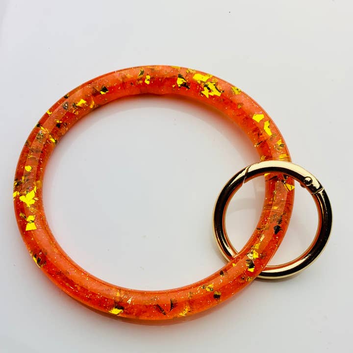 Orange Sparkling Keychain Bangle Bracelet Only for wholesale by Shop Drip Express