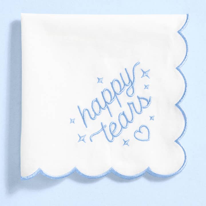 xo, Fetti - Wholesale Handkerchief - Women's - Happy Tears Handkerchief - embroidered handkerchief